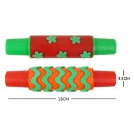 EVA foam roller with wavy and flower pattern stamps