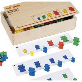 Bear line-up game with plastic bears